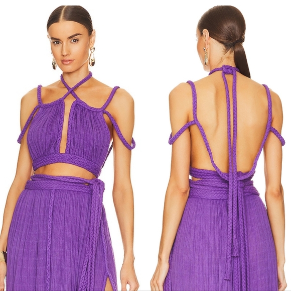 4S. NWOT KASIA KULENTY X REVOLVE APHRODITE TOP IN VIOLETA - Picture 1 of 8